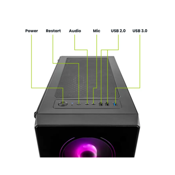 Megaport PC Gamer fixe AMD Ryzen 5 4500 - GeForce RTX3050 6Go - 16Go DDR4 - 1000Go M.2 SSD - SANS système d'exploitation - 1811-FR – Image 2